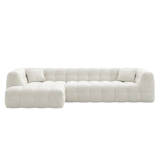 Modern L-Shaped Modular Sofa – Cream