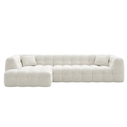 Modern L-Shaped Modular Sofa – Cream