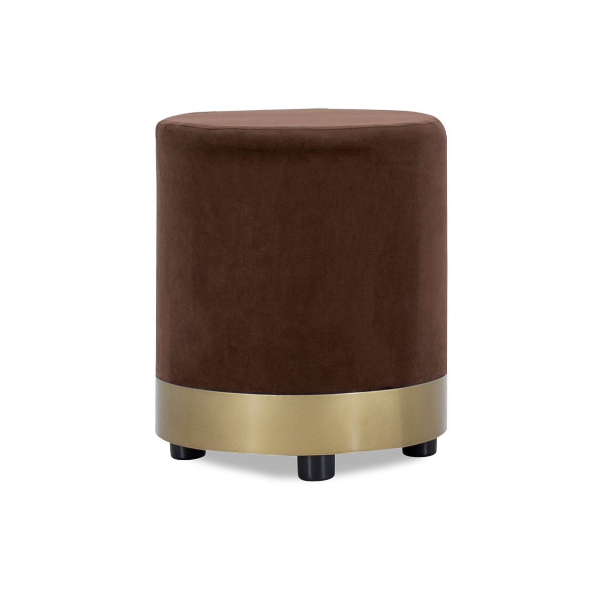 Ottoman with Gold Base and Velvet