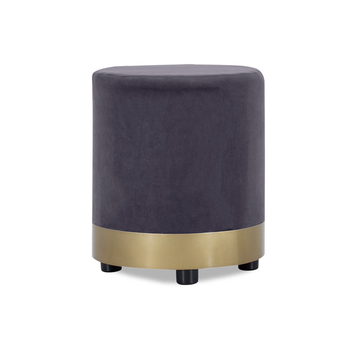 Ottoman with Gold Base and Velvet