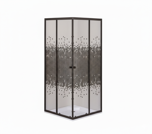 Shower Door 1/4 Sqr Cg Blk Dot Sdb4